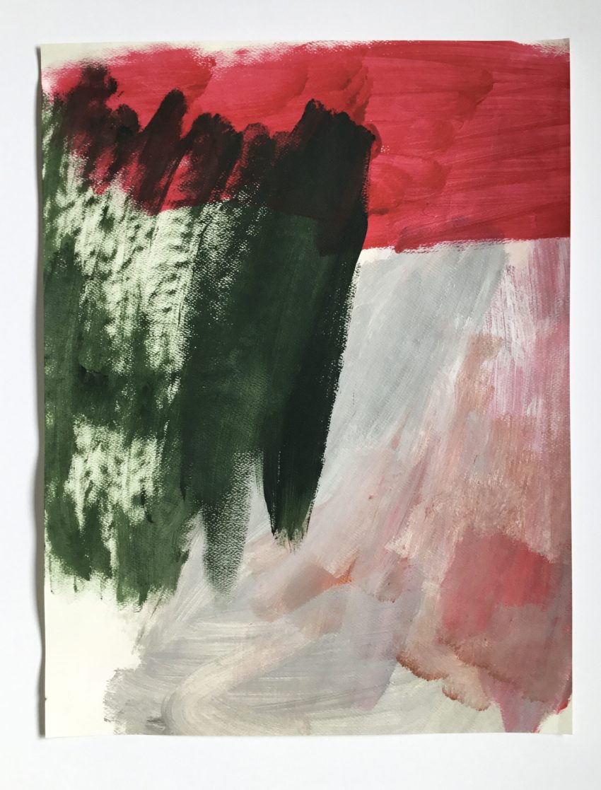 An abstract painting in acrylic on paper.