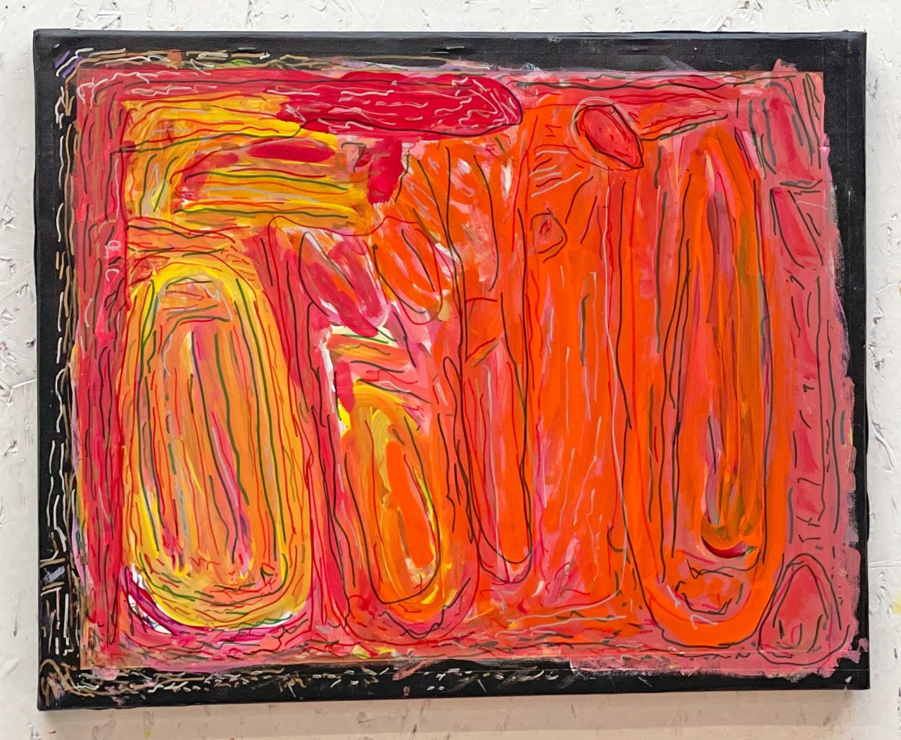 Abstract painting by Chandrakant Patel