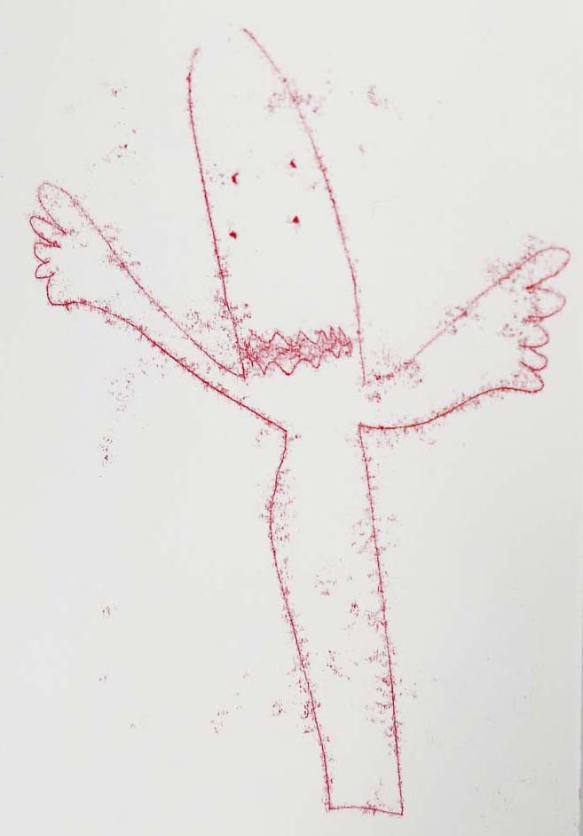 An artwork of a red ghost