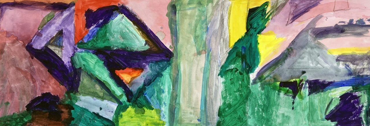 A mixed media piece on paper.