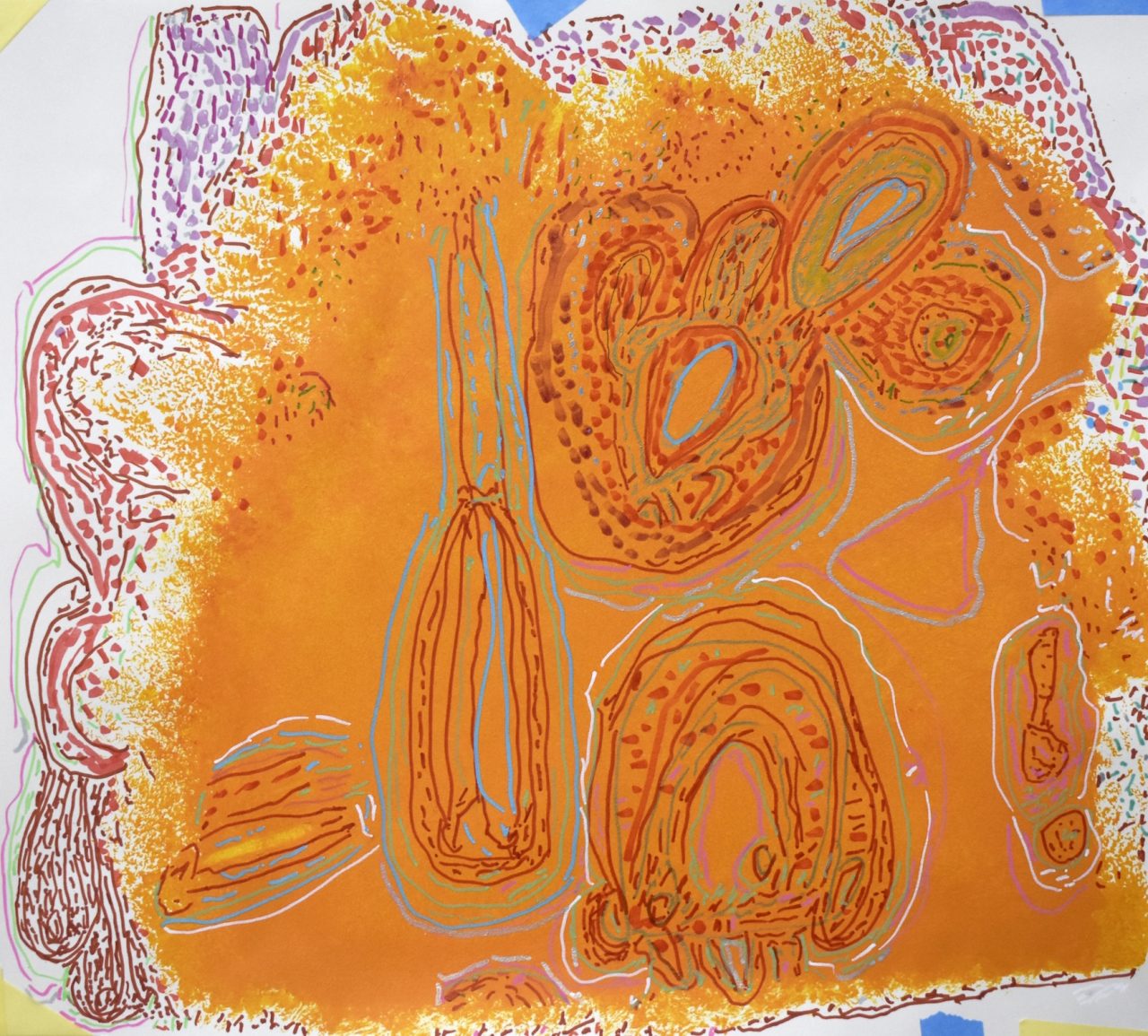 Orange abstract painting.
