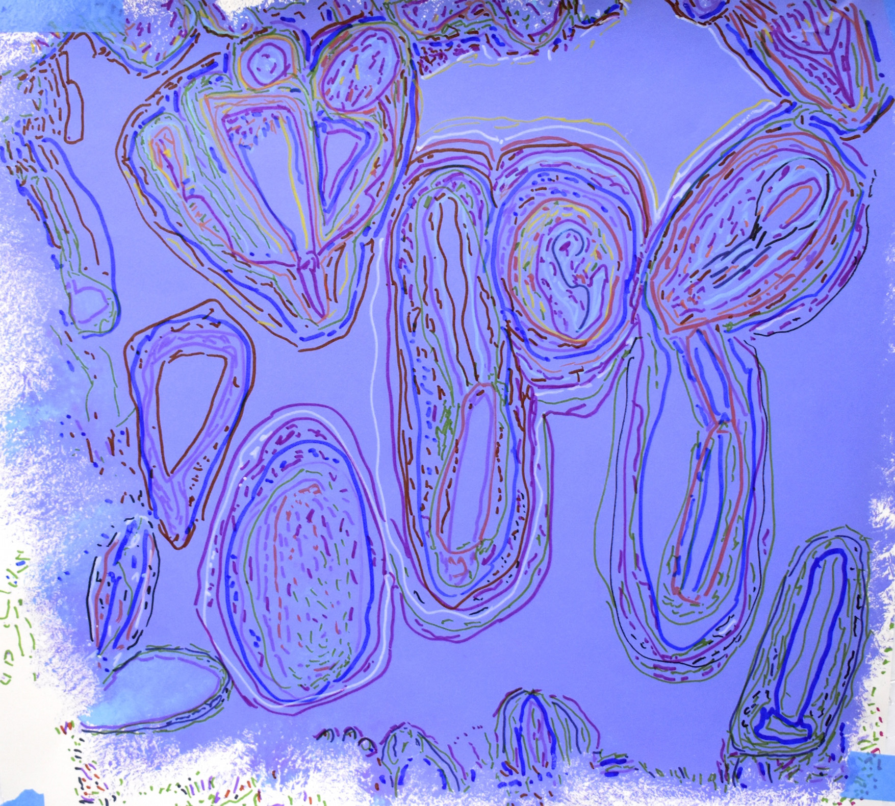 Purple abstract painting.