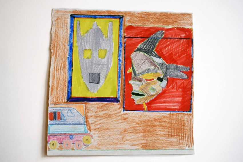 Untitled, 2025. Mixed Media on paper, 595 x 300 mm. Image courtesy of the Artist and ActionSpace.