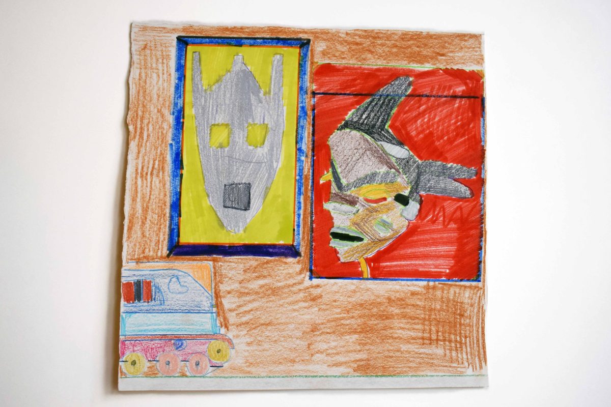Untitled, 2025. Mixed Media on paper, 595 x 300 mm. Image courtesy of the Artist and ActionSpace.