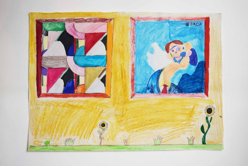 Untitled, 2025. Acrylic, oil pastel, pen, ink on paper, 510 x 420 mm. Image courtesy of the Artist and ActionSpace.