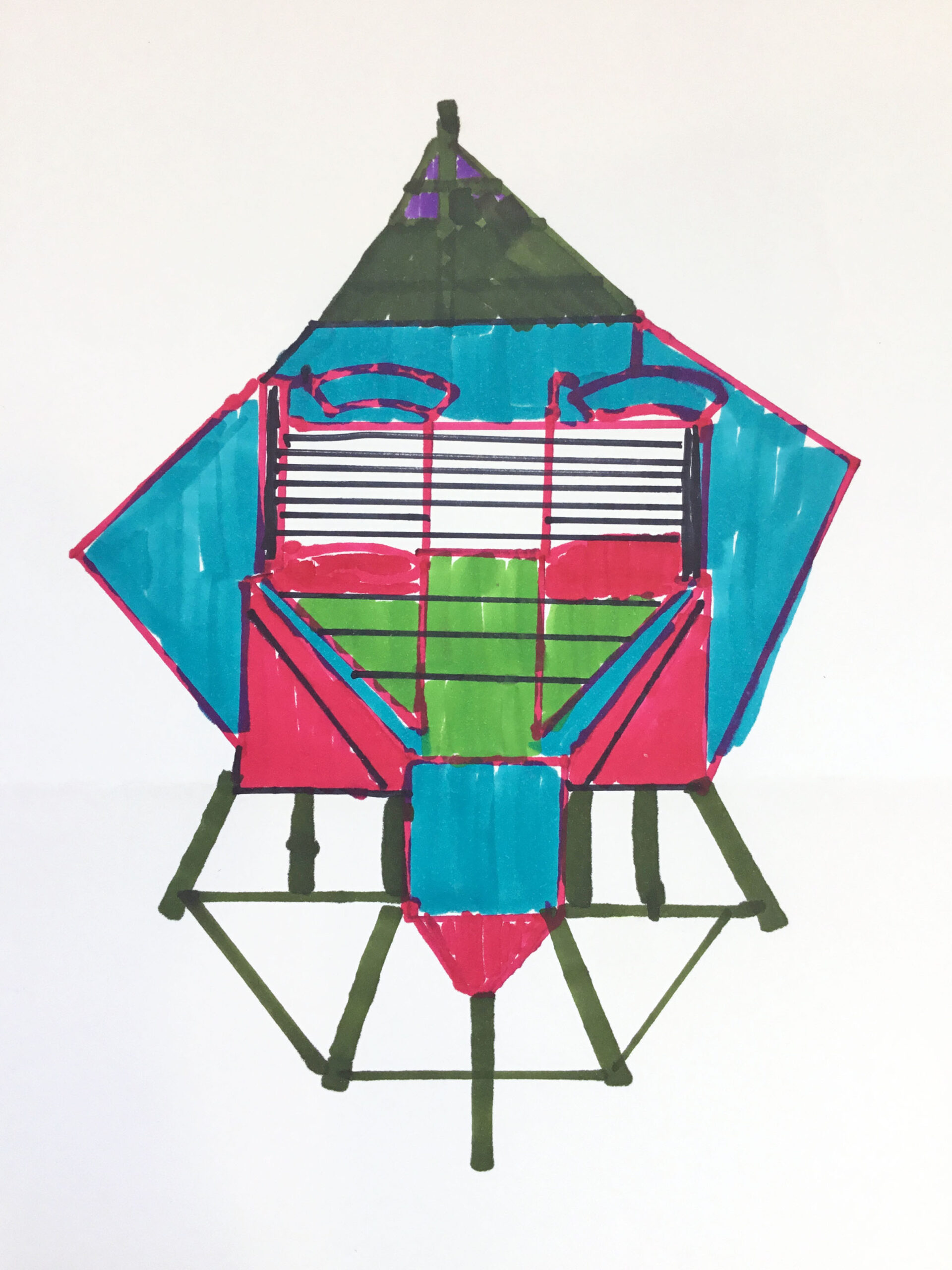 A colourful drawing on paper