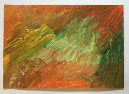 Green and Gold 35x50cm Acrylic on paper, 2025