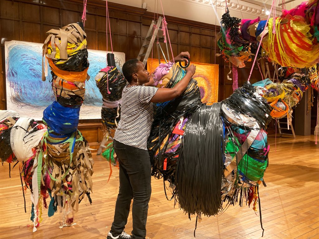 Nnena Kalu with her installation.