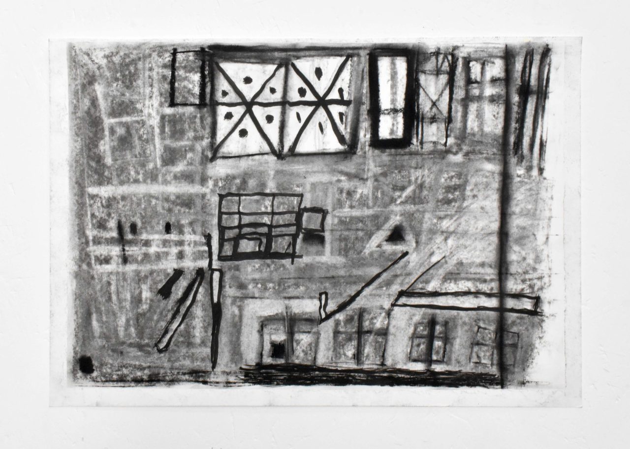 James heath, Watching Over, 2025, pastel and graphite on paper. Image courtesy of the Artist and ActionSpace.