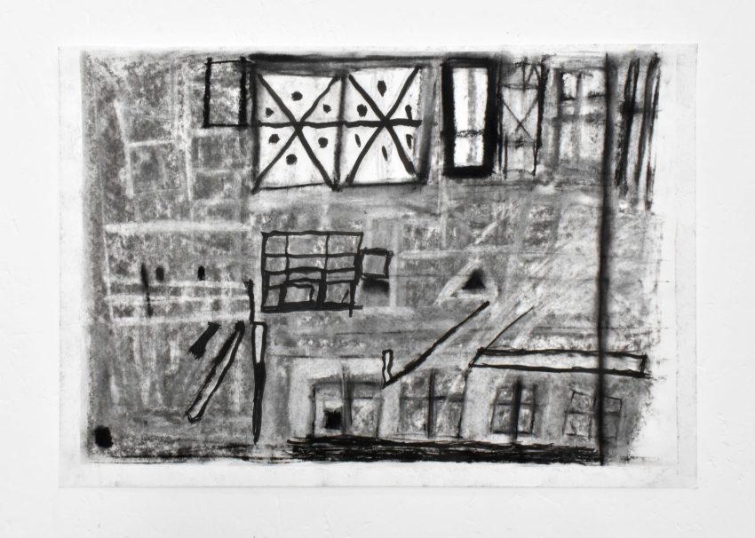 James heath, Watching Over, 2025, pastel and graphite on paper. Image courtesy of the Artist and ActionSpace.