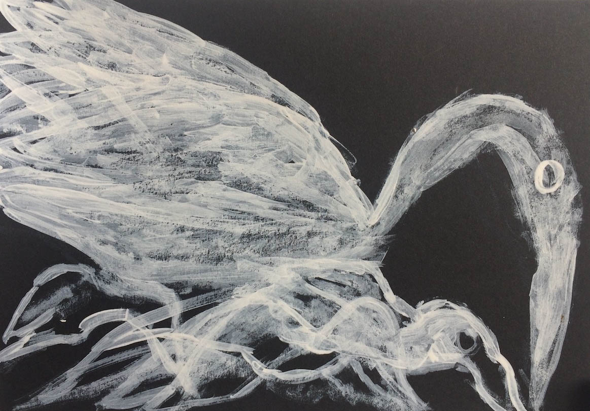 An abstract drawing on paper.