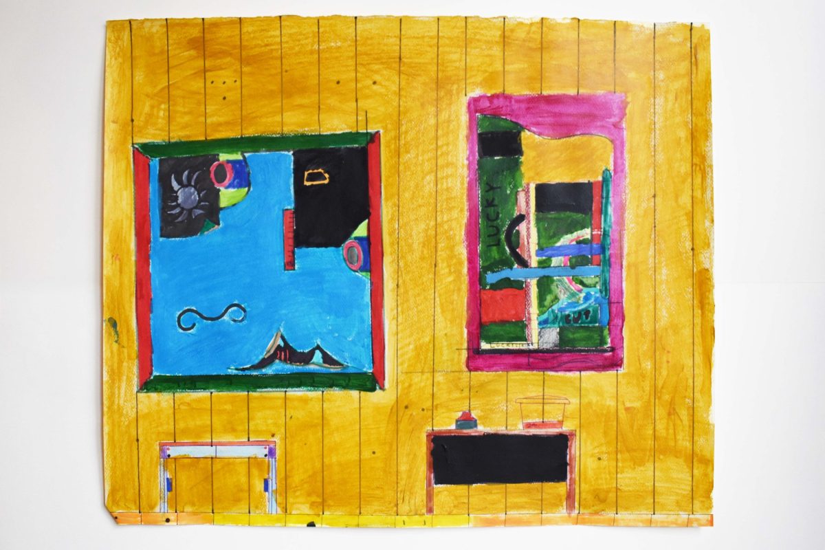 Lucky 24, 2024. Mixed media on paper, 595 x 495 mm.  Image courtesy of the Artist and ActionSpace.