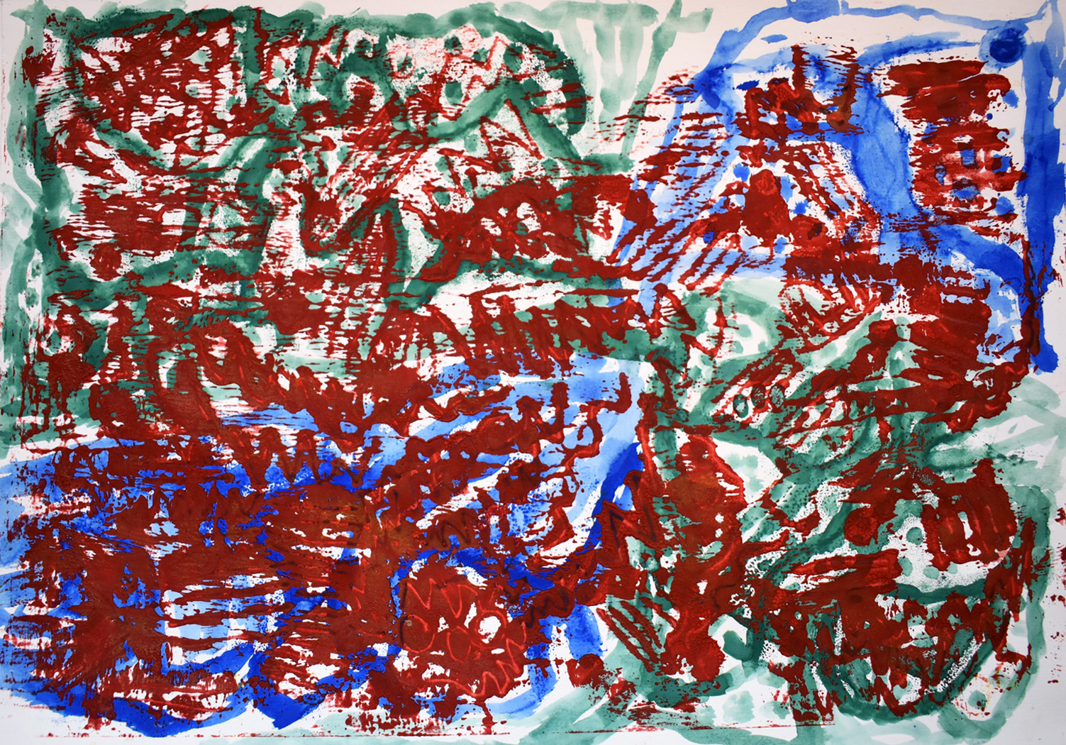 An abstract painting on paper.