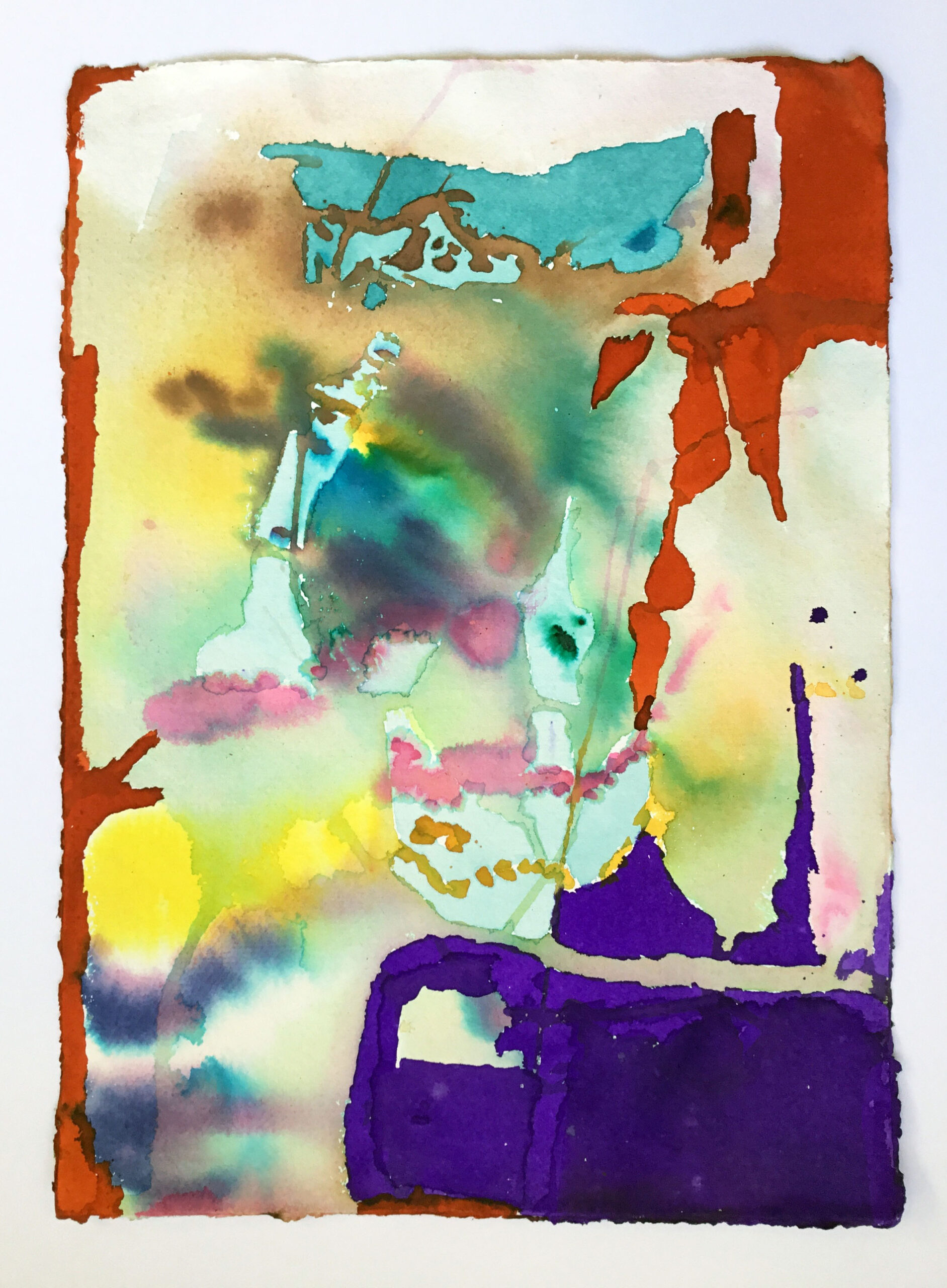 An abstract painting on paper.