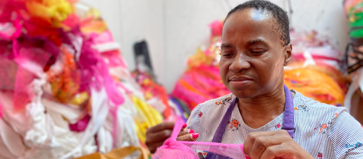 Artist Nnena Kalu at work in her studio.