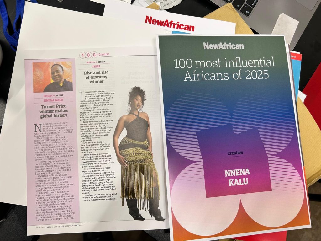 An article showing Nnena Kalu in the New African Magazine's Top 100 list.