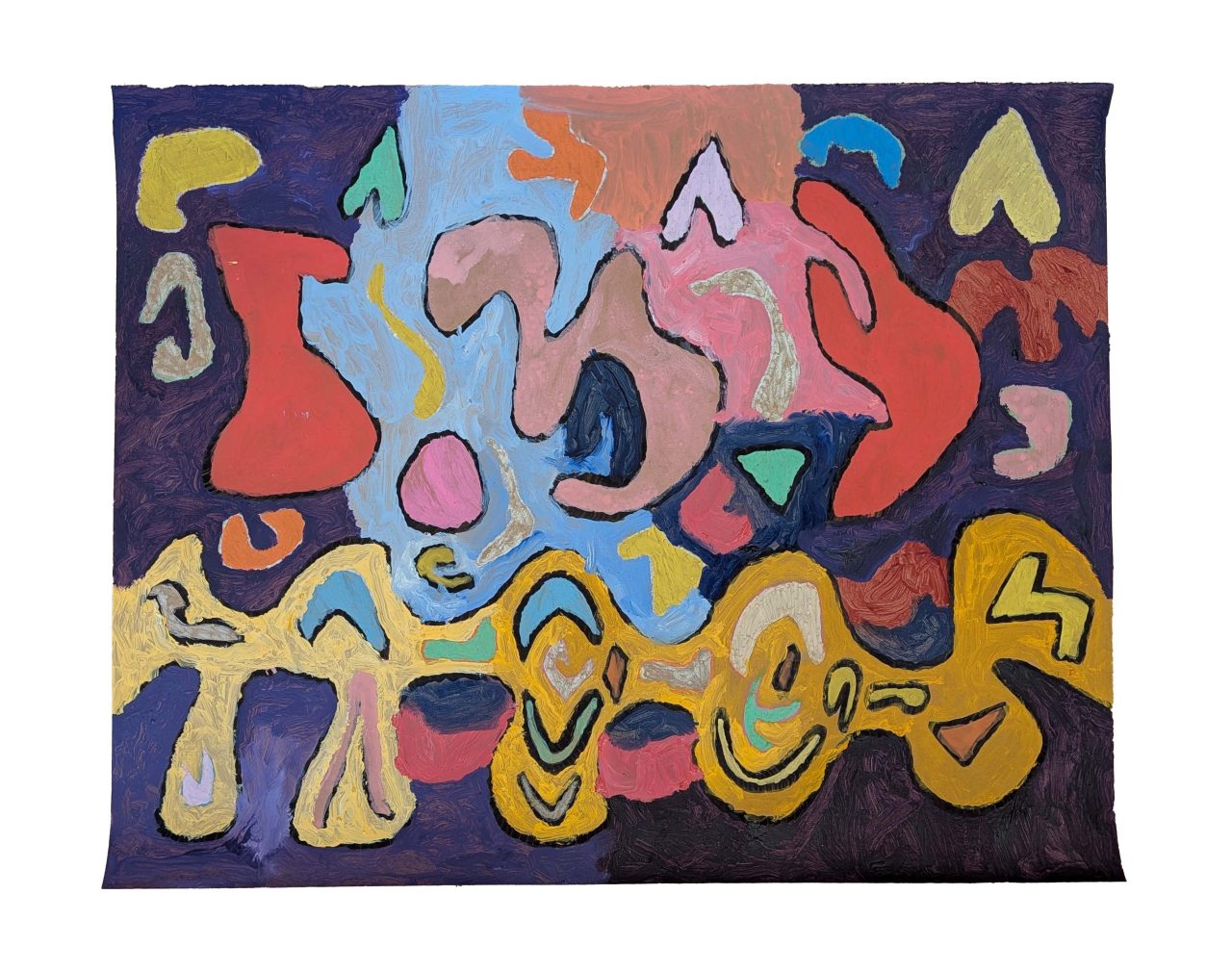 An abstract colourful painting.