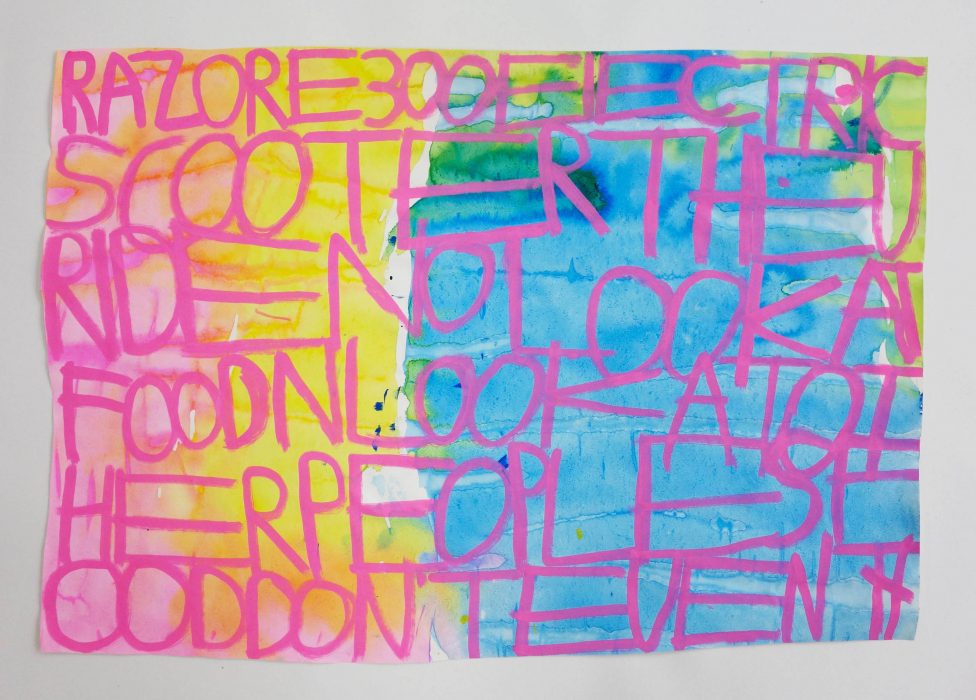 A painting of graphic lettering.