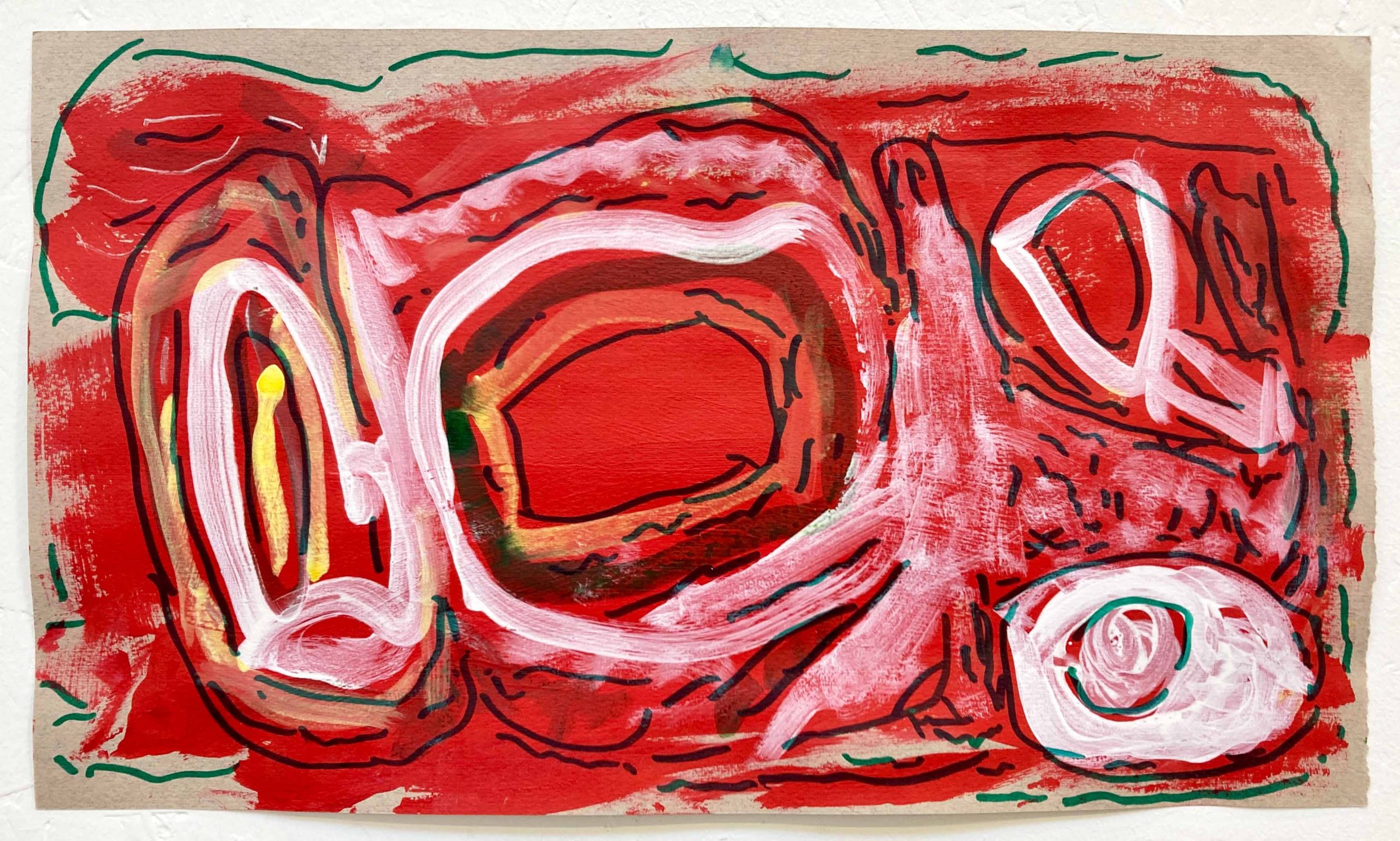 Red abstract painting