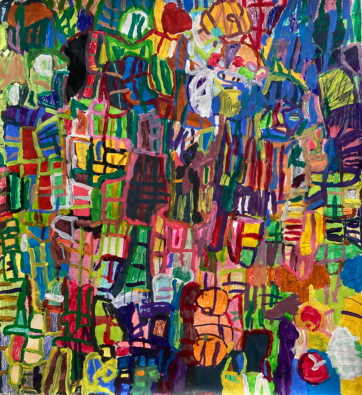 Abstract painting in multi colours