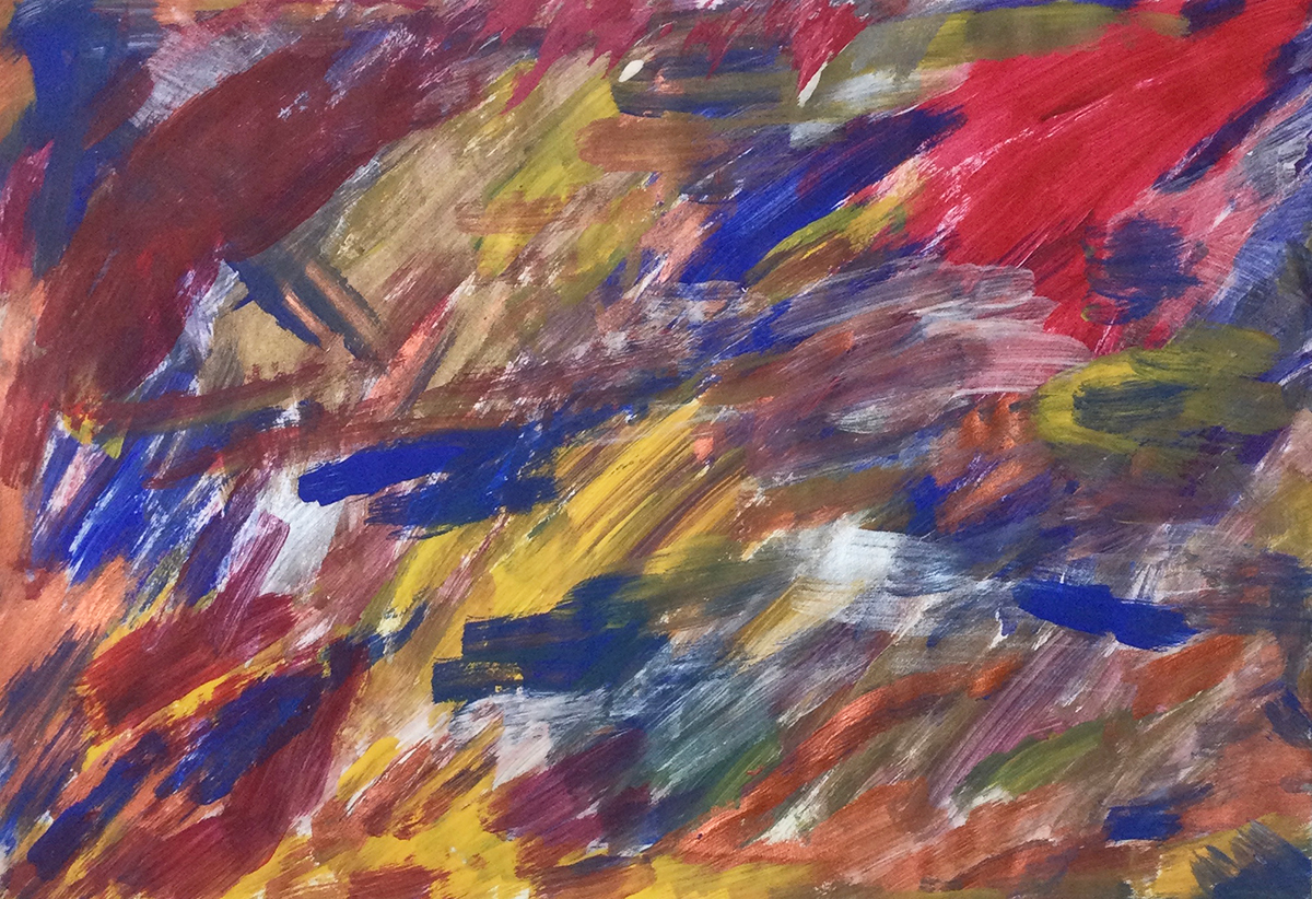 An abstract painting on paper