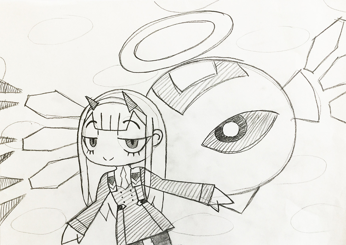 A drawing in 6b pencil.