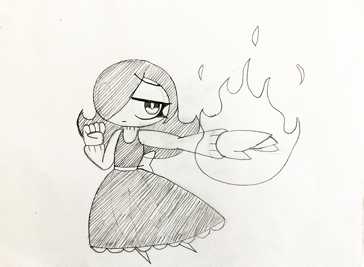 A drawing in 6b pencil.