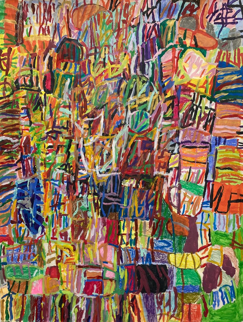 Abstract painting in bold multi colours