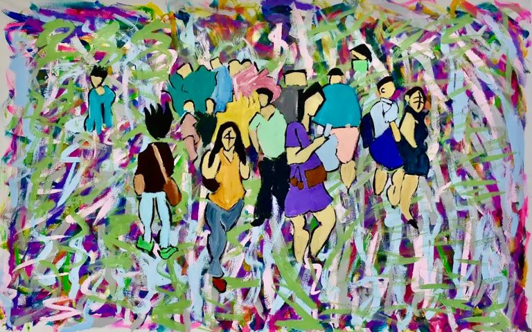 Thomson Hall's artwork, called 'Crowds of Kuala Lumpur".