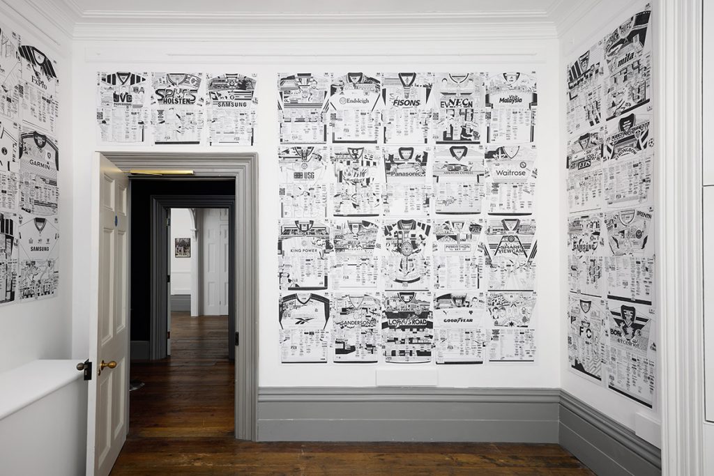 Babajide Brian's drawings in OOF Gallery. Image courtesy of the Artist and ActionSpace.