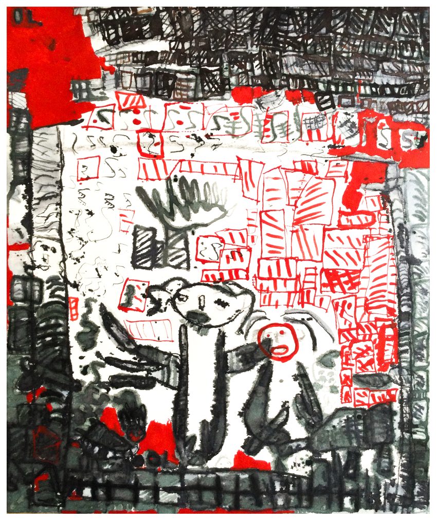 Declan Leslie, Untitled, 2026 Ink on paper 80 x 60 x 0.2 cm. Courtesy of the Artist and ActionSpace.