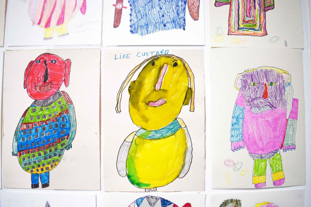 Collection of Self Portraits, mixed media, 2025. Photo courtesy of the artist and ActionSpace.