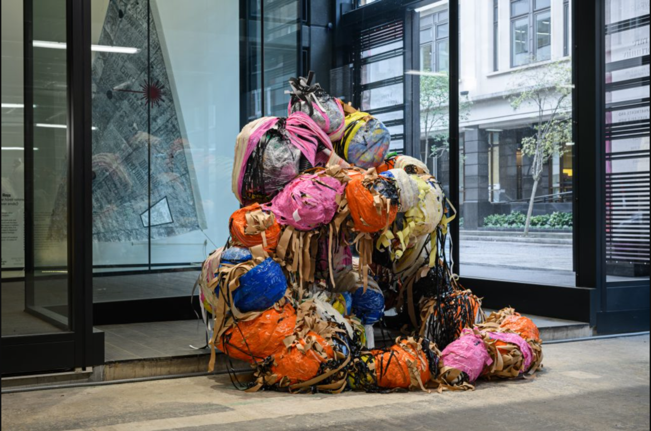 The exhibition evolved as Nnena Kalu worked in the space throughout the show.