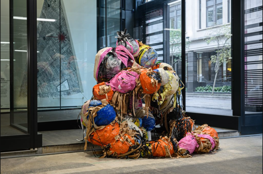 The exhibition evolved as Nnena Kalu worked in the space throughout the show.