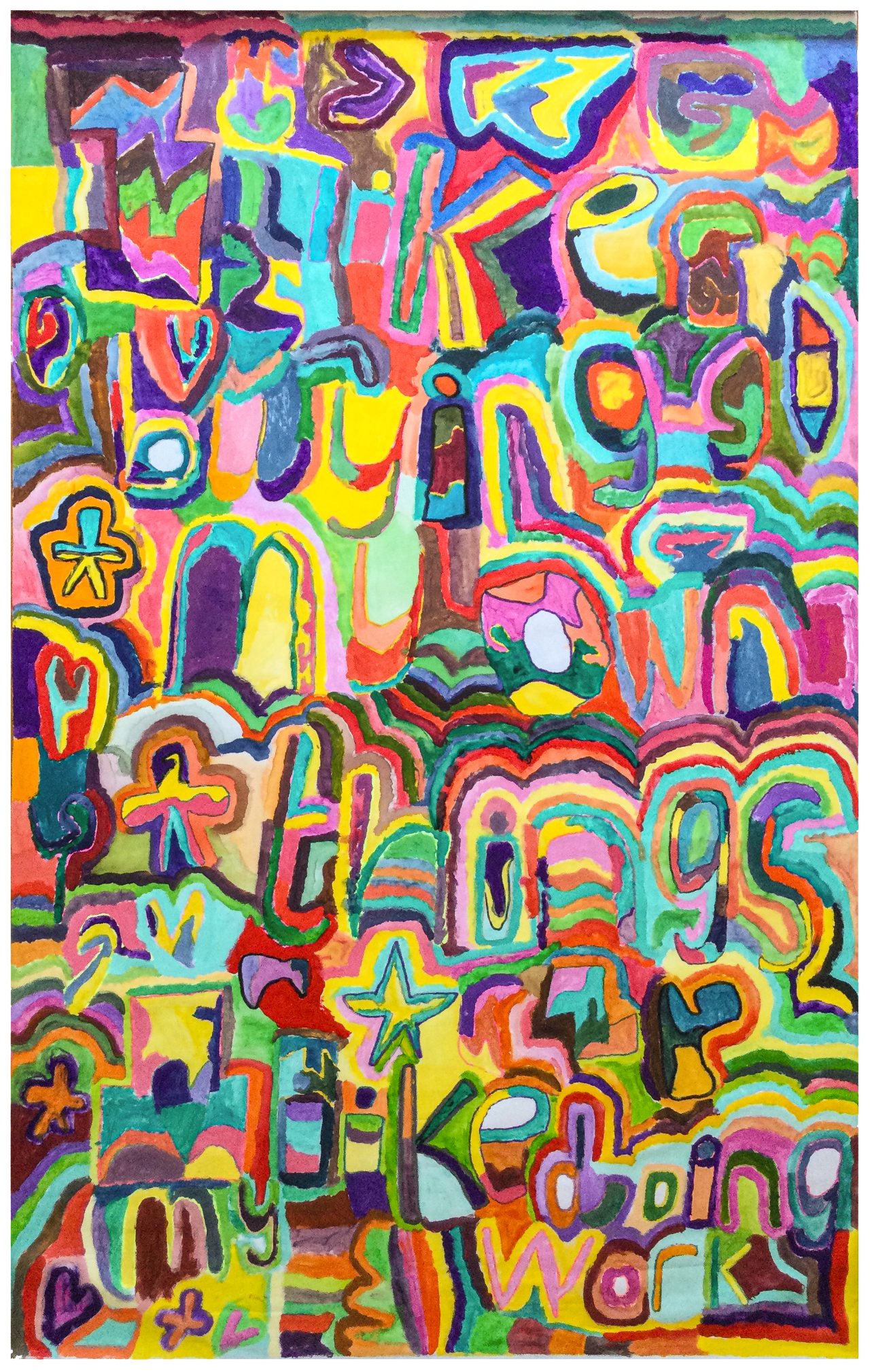 Sharon Adokorach, 'I like buying my own things I like doing my work', 2026, Acrylic on fabric, 160 x 90 x 0.3 cm. Courtesy of the Artist and ActionSpace.