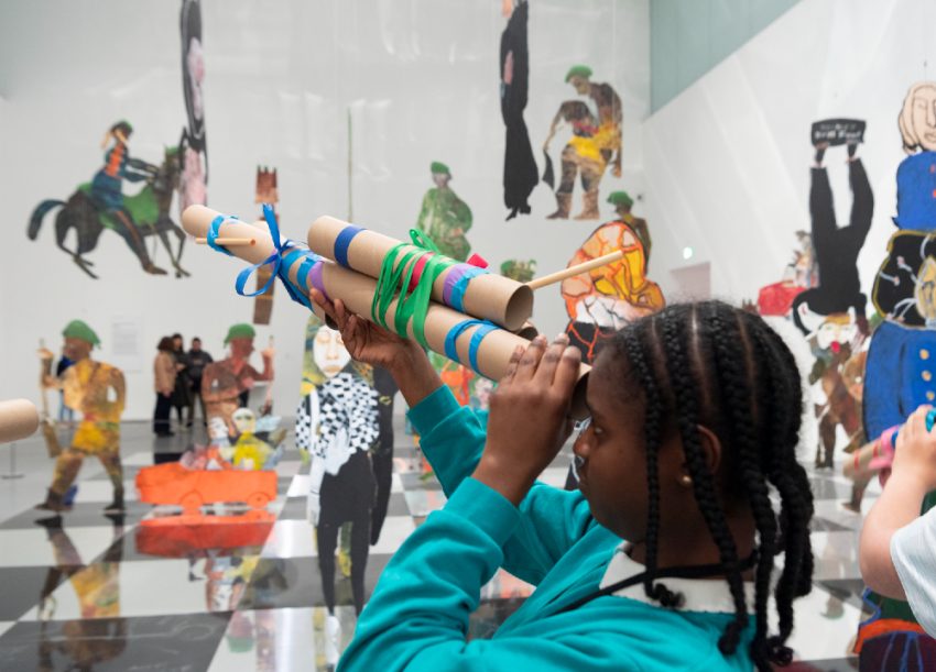 Andrew Omoding's workshop at the Tate. Image by Oliver Cowling.