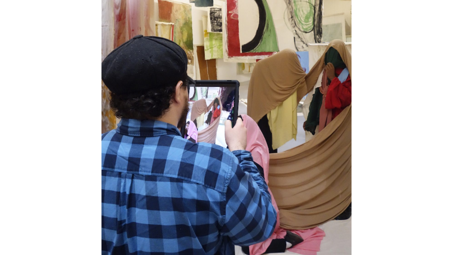 Evan Bond at Camden Art Centre's exhibition of Vivian Suter's paintings.