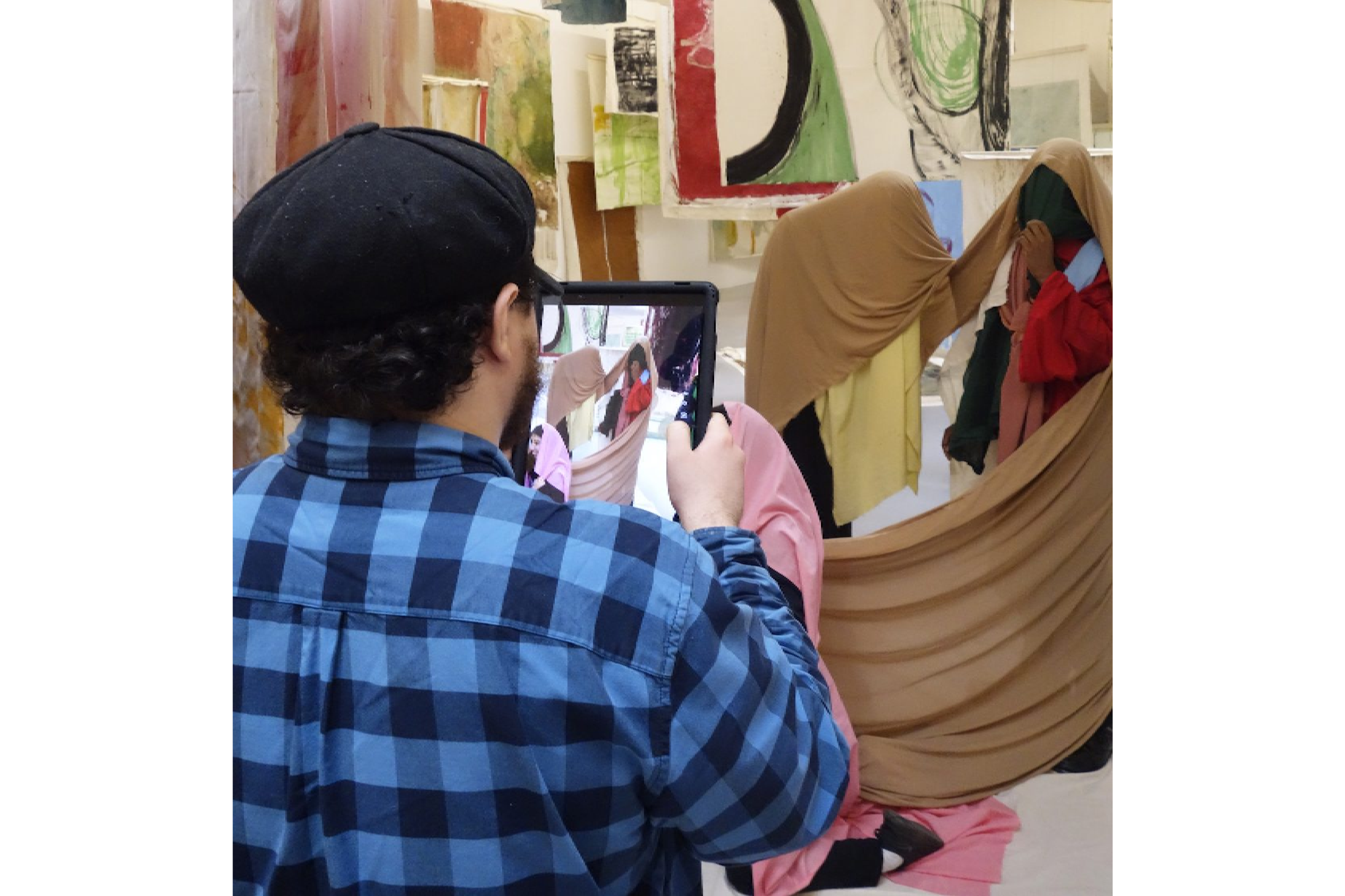 Evan Bond at Camden Art Centre's exhibition of Vivian Suter's paintings.