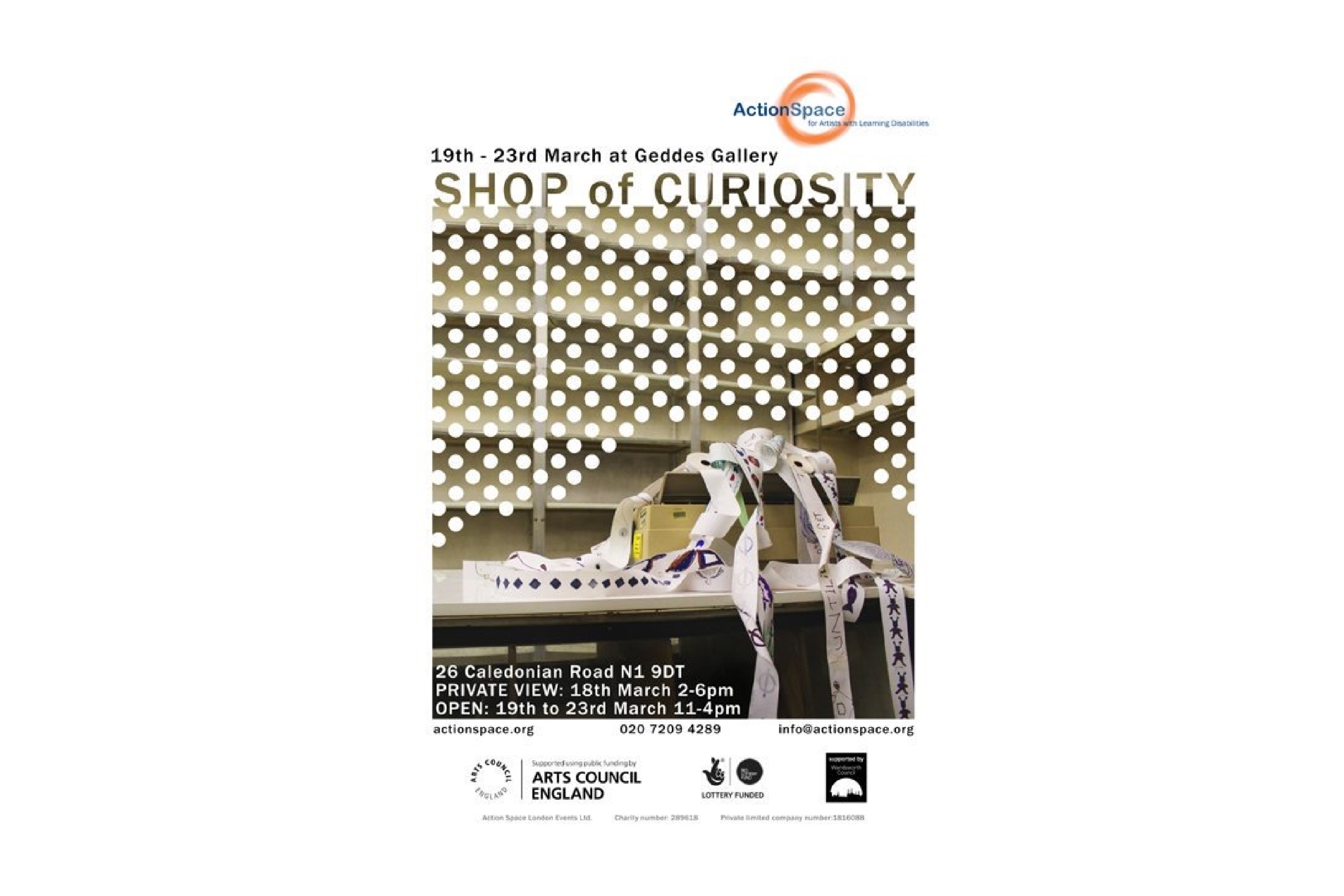 A poster for the exhibition Shop of Curiosity, 2016